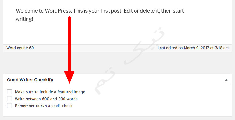 چک باکس مطلب در وردپرس