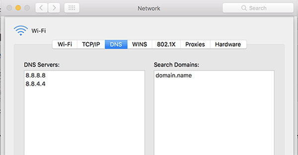 تنظیمات DNS در Mac