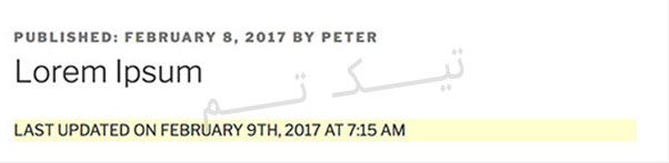 نمایش آخرین تاریخ به روز رسانی پست ها