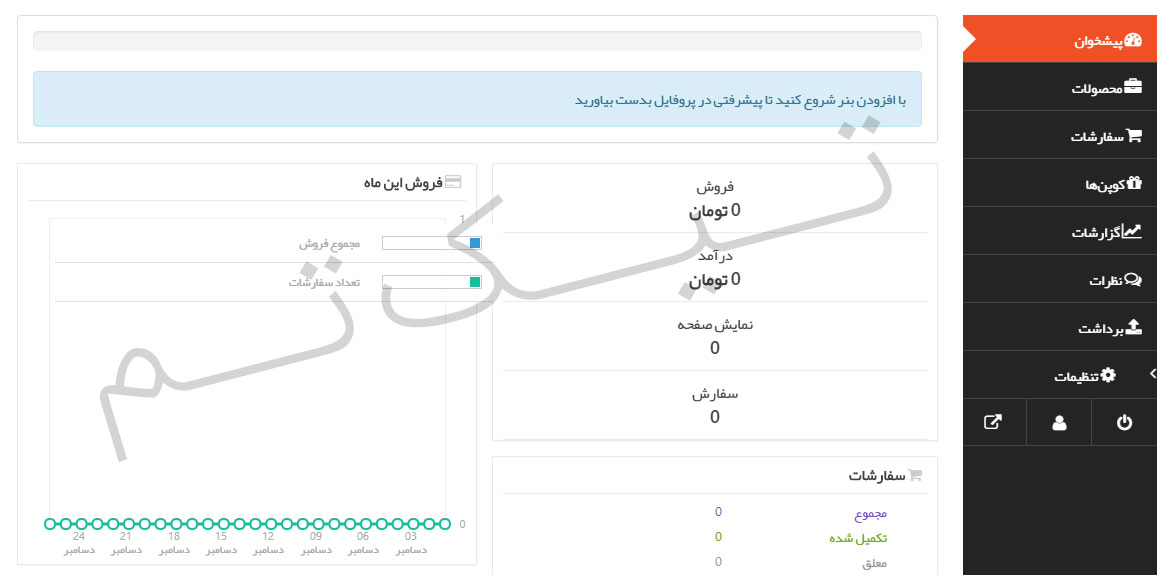 افزونه دکان در پنل کاربری